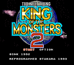 King of the Monsters 2 - The Next Thing (Japan) Title Screen